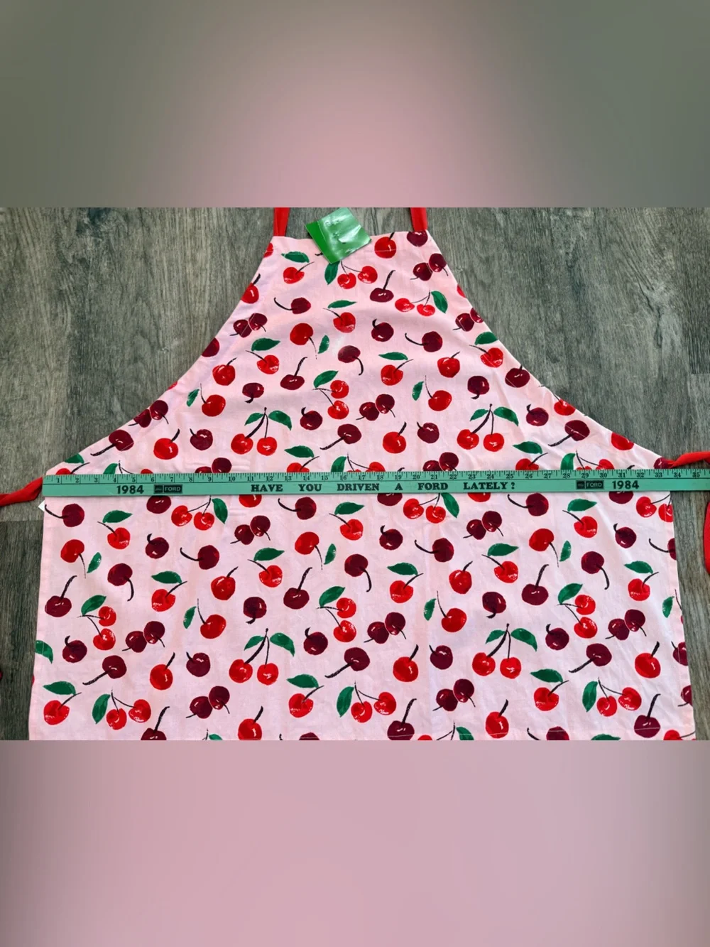 Kate Spade NWT Cherry Print Cotton Apron Designer Ribbon Tie closure Colorful